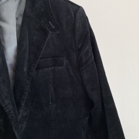 J. Crew Womens Black Velvet Blazer Size 6 Cotton Preppy Career Academia Classic - Picture 4 of 11